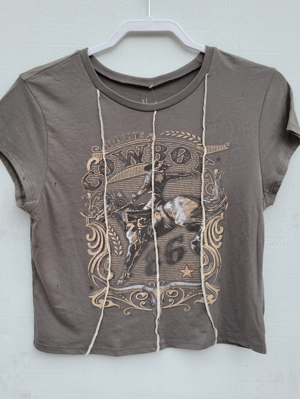 Trust The Universe Cowboy Graphic T-Shirt Army Green XL New
